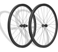 35MM,Ensemble De Roues De Vélo De Route en Fibre De Carbone 700C Hauteur 28/32/35/38/42/45/50/55/60/65MM Axe Traversant Frein À Disque Center Lock pour Cassette 8/9/10/11/12 Vitesses
