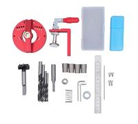 35mm Hinge Hole Locator Jig | Aluminum Alloy Hinge Punch Fixture for Cabinet/Wardrobe/Furniture | Multifunctional Cup Hinge Drilling Guide with 16 Accessories