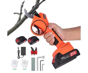35mm Sécateur Électrique Sans Fil - Sécateur électrique Portable avec 2 batteries 21 V/2000 mAh, Secateur electrique sans fil pour Vigne, Olivier, Haies, Rosiers, Arboristes