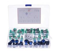 35pcs 6pin shaft 15mm amplifier sealing potentiometer 1K/5K/10K/20K/50K/100K/500K with knob Box AUOQKQUT