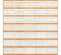 35pcs Pochoir de Lettres, 1/3 1/2 3/4 1 2 Pouce Pochoir Alphabet Plastique Réutilisable Modèles Petites Lettres et de Chiffres pour Loisirs Créatifs Panneaux Bois Projets Artistiques Tissu