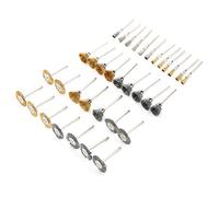 35Pcs Wire Brush Polishing Wheel Kit | Brass & Steel Electric Grinding Tool Accessories | 3.0mm Shank for Metal Oxidation / Burr Reduction / Finish Polishing