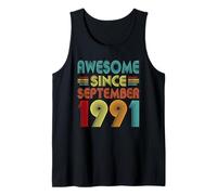 35th Birthday Idea Awesome Since September 1991 35 Years Old Débardeur