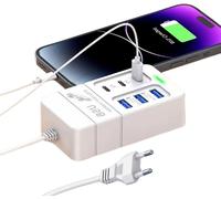 35w Multi Chargeur 6 En 1 Station Universel De 3 Ports Usb Et 3 Ports Usb-C Mini Corps Pour Bureau/Cuisine/Chambre,Compatible Avec Iphone,Samsung Galaxy,Xiaomi,Huawei,Google Pixel,Laptop