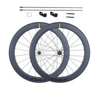 36/60T Cliquet Paire De Roues De Vélo De Route 700C Jantes De Frein C/V en Carbone 60mm Roues Avant Et Arrière À Dégagement Rapide De 100/130mm, Corps De Roue Libre HG/XDR, 1621g(XDR,36T)