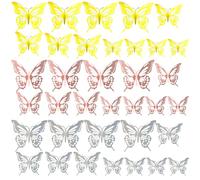 36 Autocollants de Décoration Murale en 3D Papillons, Décorations de Papillons, Stickers de Papillons, Décoration Murale de Papillons, Décalcomanies Amovibles, Décorations pour Fête D'anniversaire