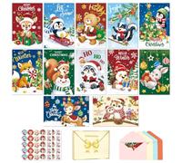 36 Cartes de Noël Set,12 Designs avec Autocollants,36 Enveloppes,4x6inch | Convient comme Cadeau de Noel pour les Enfants Épouse Mari Maman Papa Copine Petit Ami