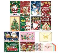 36 Cartes de Noël Set,12 Designs avec Autocollants,36 Enveloppes,4x6inch | Convient comme Cadeau de Noel pour les Enfants Épouse Mari Maman Papa Copine Petit Ami