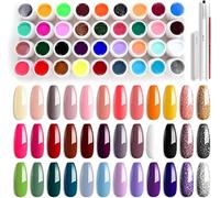 36 Couleurs Kit Vernis Semi Permanent, Gel Couleur Ongle Uv Avec Brosse à Ongles, Vernis à Ongles pour Débutants en Nail Art Design des Ongles