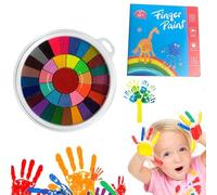 36 Couleurs Peinture Enfant Tampon Encreur à Partir avec Livre DIY Peinture au Doigt de 2 ans Jeux Educatif Peinture au Doigt pour Non Toxique Lavable,pour Cadeau Amusant Garçons et Fille (Bleu)