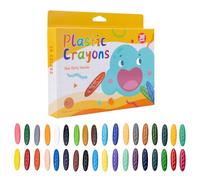 Carehabi 36 Crayons de Couleur Enfan, Ergonomique en Forme de Cacahuète Cire Bébé, Peinture Sèche Non Toxique pour Petit Gribouillage