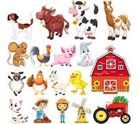 36 Décorations de Fenêtre d'Animaux de Ferme Drôles Stickers Anti-Collision, Autocollants d’Empêchement d’Impact d’Oiseau Cochon, Cheval, Chien, Chat, Vache, Crèche (Film Antistatique)