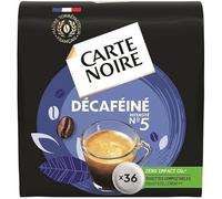 36 dosettes souples n°5 Décaféiné - CARTE NOIRE LOT DE 4 PAQUETS