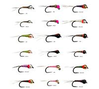 36 Effictive Tungsten Bead Perdigon Nymphs Fly Fishing Flies Assortment | Trout and Grayling Fishing Lure | Waterproof Fly Box