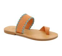 36 Emmanuela Cuir grec Sandales brodées, chaussures d'été à la main de haute qualité à la main pour dames, sandales à bout ouverts Boho chic.