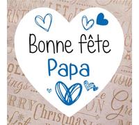36 Étiquettes cadeaux BONNE FÊTE PAPA - Taille 35 x 35 mm - Stickers autocollants en forme de coeur