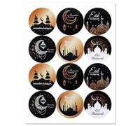 36 Feuilles Autocollants Ramadan, Autocollants Eid Mubarak Délicats pour Fenêtre Ordinateur Portable Étui de Téléphone Tablette Bouteille d'Eau Pare-Chocs Skateboard