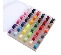 36 Fils de Canette de Machine à Coudre, Fil a Coudre, Bobines Prérembobinées Fil Polyester avec Boîte de Rangement, 36 Couleurs Assorties, Compatible avec la Plupart des Machines à Coudre