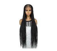 36" Full HD Transparent Lace Front Knotless Braided Wig, Synthetic hand-made box braids Wigs for black women Daily Use(1B)
