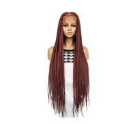 36" Full HD Transparent Lace Front Knotless Braided Wig, Synthetic hand-made box braids Wigs for black women Daily Use(350)