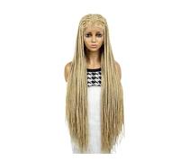 36" Full HD Transparent Lace Front Knotless Braided Wig, Synthetic hand-made box braids Wigs for black women Daily Use(613)