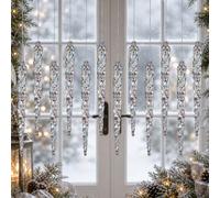 36 Guirlandes Givrées Iridescentes 13cm pour déco Noël 36 Guirlandes(B) | Lot de 36 , longueur 13cm, pour idéal grands sapins, pour affichage festif complet, économie temps