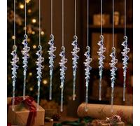 36 Guirlandes Givrées Iridescentes 13cm pour déco Noël 36 Guirlandes(C) | Lot de 36 , longueur 13cm, pour idéal grands sapins, pour affichage festif complet, économie temps