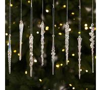 36 Guirlandes Givrées Iridescentes 13cm pour déco Noël 36 Guirlandes(D) | Lot de 36 , longueur 13cm, pour idéal grands sapins, pour affichage festif complet, économie temps