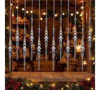 36 Guirlandes Givrées Iridescentes 13cm pour déco Noël 36 Guirlandes(E) | Lot de 36 , longueur 13cm, pour idéal grands sapins, pour affichage festif complet, économie temps