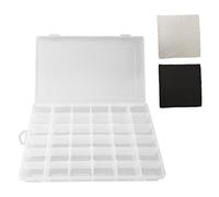 36 Mailles BoîTe à Bijoux En Plastique Transparent Avec 2 Morceaux De Chiffon De Nettoyage, BoîTe De Rangement Artisanale, Organisateur, Compartiment Amovible Pour Ranger Les Jouets Et Les Bijoux
