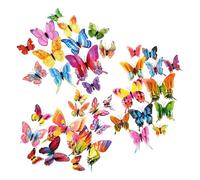 36 Morceaux D'Autocollants À Papillons Tridimensionnels, Pendentifs De Papillons Magnétiques, Autocollants Muraux De Papillon Colorés, Décoration De Vacances Et Accessoires Photo.