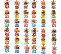 36 Pack Valentines Day Cards for Kids School - Bubble Gum Machine Candy Cards with Plastic Domes - DIY Gumball Treat Holder for Classroom Exchange Gifts, Boys Girls Party Favors (36Pcs)