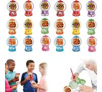 36 Pack Valentines Day Cards for Kids School - Bubble Gum Machine Candy Cards with Plastic Domes - DIY Gumball Treat Holder for Classroom Exchange Gifts, Boys Girls Party Favors (18Pcs)