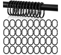 36 PCS Crochet de Rideau de Douche en Plastique Anneau de Rideau de Douche en Forme de C Noir Anneau de Rideau de Douche Anti-Chute pour Tringle de Rideau de Douche de Salle de Bain