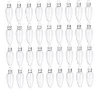 36 PCS OBTES D'EMBALLE À Feux 35 ML Bulbes de Noël en Plastique Transparent Ornements de Bricolage avec Capuchon à vis et Anneau argenté décorations suspendues pour la Maison Vacances d'arbre