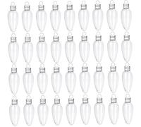 36 PCS OMBRES D'EMBALLE ALIMENTATIQUE FILABLE DIY 35 ml Bulbes de Noël Ornements avec vis de vis et anneau argenté Plastique transparent pour Noël décor à la maison des ampoules remplissables