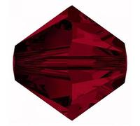 36 pcs SWAROVSKI ELEMENTS XILION 5328 bicone beads, 2.4 x 3 mm Siam (Éléments Swarovski Xilion 5328 Perles Bicone Siam rouge)