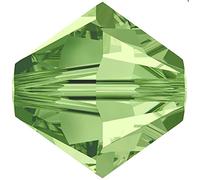 36 pcs SWAROVSKI ELEMENTS XILION 5328 bicone beads, 3.8 x 4.2 mm Peridot (Éléments Swarovski Xilion 5328 Perles Bicone Péridot vert)