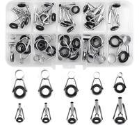 36 Piece Fishing Rod Guides Ring, Stainless Steel Fishing Rod Guide Ring, 9 Sizes Ceramic Fishing Rod Guide Ring At Sea For Fishing