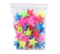36-Piece Glow-in-tħe-dark Bike Spoke Beads, Luminous Star Wheel Decor | 0.59 x 0.59 in (36-Pack) Colorful PP Star-Shaped Spoke Beads with Luminous Night-Glow Design, Quick Clīp-on Installation