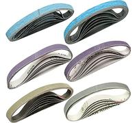 36 pièces 1/2" x 12" Kit de courroies tranchantes de rechange pour aiguiseur de couteaux de travail, ensemble de bandes abrasives pour aiguiseurs,6 de chacun de 80/120/240/400/1000/2500 grains
