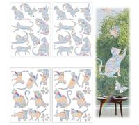 36 pièces Autocollants de fenêtre anti-collision Motif chat Autocollants de fenêtre arc-en-ciel réutilisables Autocollants en verre prisme arc-en-ciel Convient aux portes et fenêtres