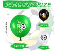 36 Pièces Ballons Sur Le Thème Du Football,Ballons De Football Noirs Et Verts,Ballons De Football En Latex,Ensemble De Ballons Sur Le Thème Du Football,Ballons De Fête,Décorations De Fête