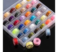 36 pièces Bobine Avec Boîte , Divers Couleurs , fine Et Fort 402 Fil À Coudre Pour Domestique Machine À Coudre Et Main Couture Taille UniquePolyester