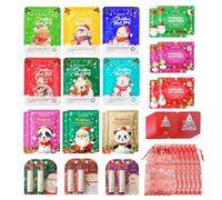36 Pièces Coffret Skincare de Noël, avec Noël Masque Visage Enfants Fille, Masque pour les Yeux, Baume à lèvres de noël, Patchs pour les Lèvres, Cadeaux de noël Pour Femmes Adolescentes