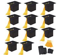 36 pièces Coiffe de Diplômé Boites Cadeau, Boîte de Décoration de Chapeau de Doctorat Casquette de Célibataire, Félicitations à L'examen 2022Réussi, pour Graduation Accessoires Faveur de Partie