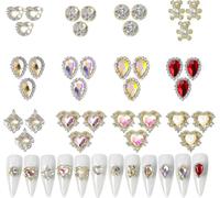 36 pièces de cristaux d'ongles AB pierres strass, ongles diamants verre métal pierres précieuses bijoux pierres pour 3D ongles décoration d'art