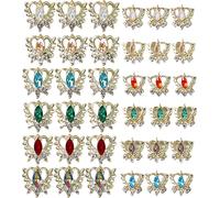 36 pièces de cristaux d'ongles AB pierres strass, ongles diamants verre métal pierres précieuses bijoux pierres pour 3D ongles décoration d'art