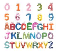 36 Pièces de Jouets magnétiques colorés - Aimants Lettres et Chiffres, Animaux de Dessin animé, Réfrigérateur en Bois, Jouets éducatifs d'orthographe
