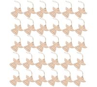 36 Pièces Décoration Ange en Bois Beige à Suspendre Rustique | Bois Massif à Grain , Trou Prêt à Accrocher, pour Couronnes et Boîtes Présents
